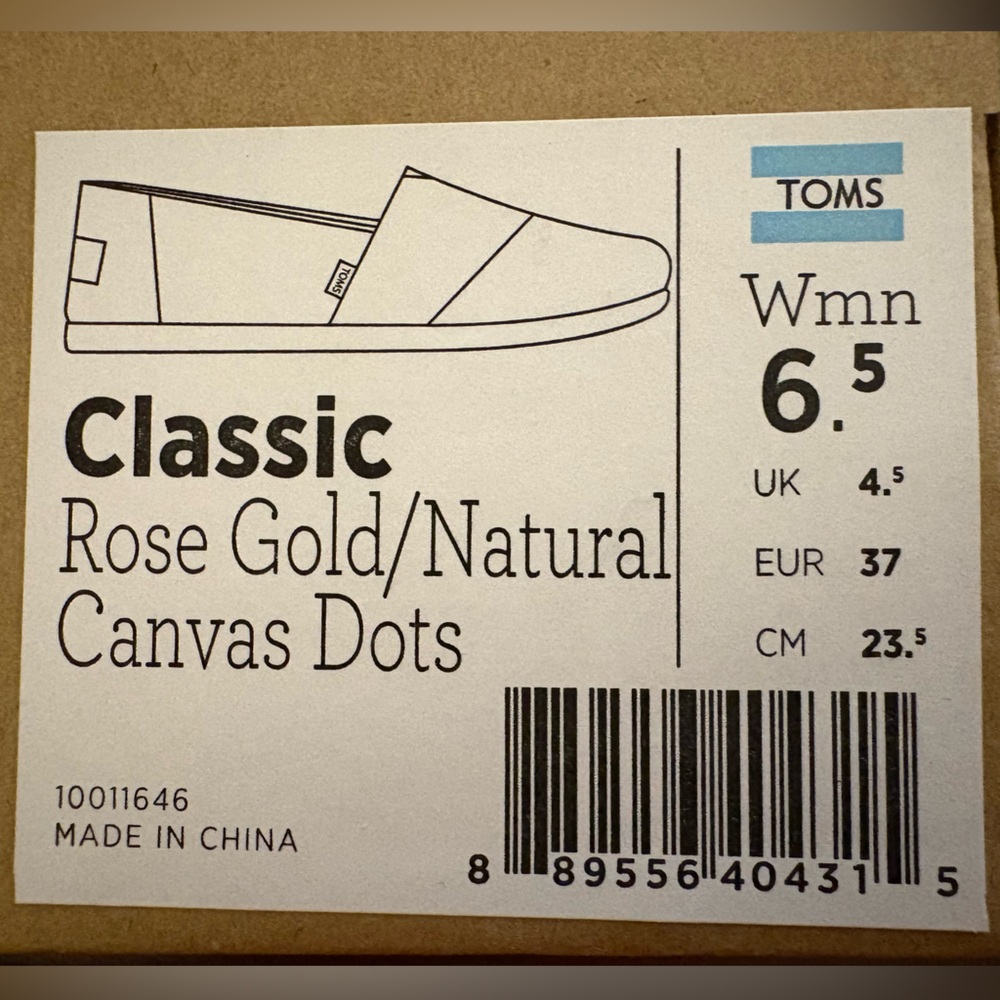 TOMS Rose Gold Canvas Dots Shoes - Picture 4 of 4